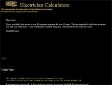 Tablet Screenshot of electriciancalculators.com